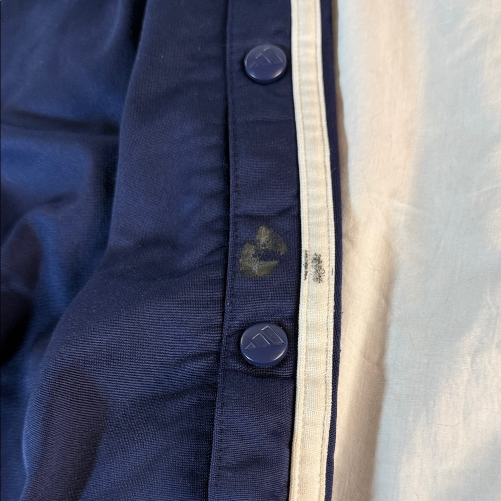 Vintage Adidas Mens Blue Joggers with White Stripes and Side Snaps - Picture 7 of 7